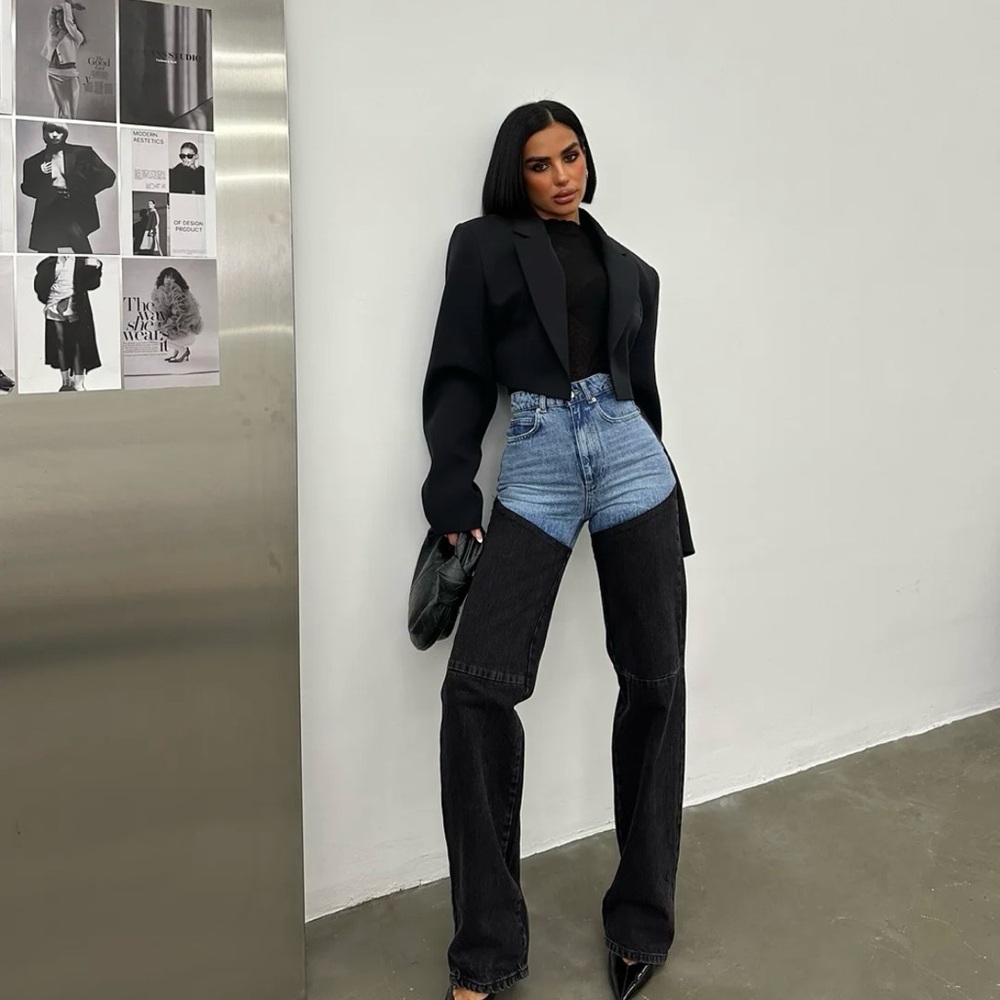 Two-Tone High-Waisted Women Jeans 👖